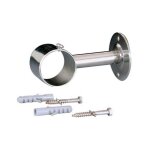 Support droit avec plaque inox pour main courante  43 mm