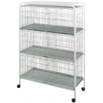Tagre  trois niveaux pour la cage d'exposition  pigeons, oiseaux avec plateau, 3 tagres, 108x45x175 ...