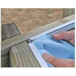 Sunbay - liner uni bleu pour piscine bois ovale grenade 2 de dimensions 4, 36m x 3, 36m