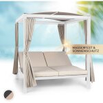 Sunbed transat jardin double xl, bain de soleil, chaise longue exterieur avec dossier inclinable rglable, ...