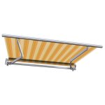 Store banne manuel monobloc pour terrasse - jaune ray� - longueur 2. 5 m et largeur 2 m