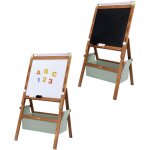 Sunny lara chevalet pour enfants en bois, marron tableau blanc, tableau noir et rouleau de papier tableau ...