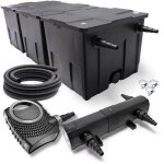 Wiltec kit complet: cbf - 350c filtre de bassin jusqu' 90000 l biologique, neo12000 pompe de filtration ...