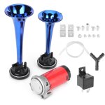 Sunxury - klaxon  air 12 v 178 db double trompette avec compresseur d'air pour voiture, moto, bateau, ...