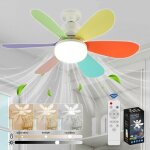 Sunxury - ventilateur de plafond avec lumire et telecommande, led ventilateur dimmable plafonnier avec ...