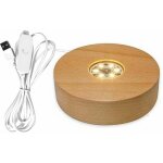 Support de base solide de lampe en bois, pr�sentoir rotatif, accessoire rechargeable, avec t�l�commande, ...
