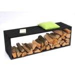 Support de bois de chemine banc style d 150 cm tagre  bois de chemine 10104 panier  bois support ...