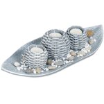 Support bougie, belle dcoration, centre de table, pierres dcoratives, 38, 5 cm de long, gris - relaxdays ...