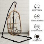 Support de chaise suspendue en m�tal fauteuil suspendue sur pied hamac support, r�glable en hauteur (200 ...