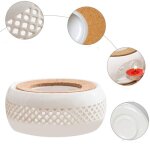 Support chauffant th�i�re en c�ramique, design d�coratif, conserve chaleur boissons chaudes