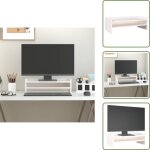 Support clavier - vidaxl support de moniteur blanc 50x24x16 cm bois de pin solide - r�duction stress