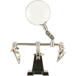 Support � deux bras en m�tal de type universel pour fer a souder �lectrique avec loupe int�gr�e et bras ...