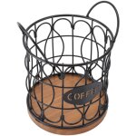 Support de dosettes de caf�, panier de rangement de capsules de caf�, base en bois ronde pour la cuisine ...