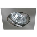 Support encastrable carr� pour ampoule spot halog�nes, cfl ou led de 50w max couleur acier bross�