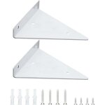 Support d'tagre, 2 pices support flottant mural robuste en fer invisible triangle pour tagres dans ...