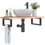 Maison chic - supports d'étagères pour lavabo 2 pcs - meuble de salle de bain noir rectangulaire acier ... Maison chic - supports d'étagères pour lavabo 2 pcs - meuble de salle de bain noir rectangulaire acier ...