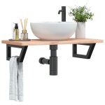 Maison chic - supports d'étagères pour lavabo 2 pcs - meuble de salle de bain noir trapèze acier 550222 ... Maison chic - supports d'étagères pour lavabo 2 pcs - meuble de salle de bain noir trapèze acier 550222 ...