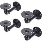 Supports d'�tag�re mural vintage en m�tal style industriel noir, lot de 4 pi�ces, pour salon, cuisine ...