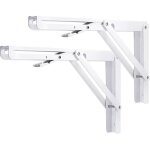 Support d' �tag�re pliable 300mm, 2 pi�ces �querres pliantes charge lourde equerre etagere murale blanc ...