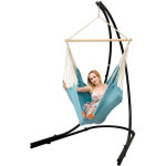 Support hamac avec chaise suspendue xxl fauteuil de balancoire 360 bleu