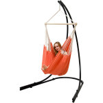 Support hamac avec chaise suspendue xxl fauteuil de balancoire 360 orange