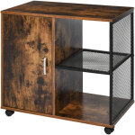 Support d'imprimante - caisson organiseur bureau - placard porte, 2 niches, grand plateau - panneaux ...