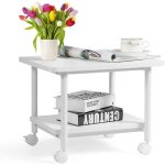 Support d'imprimante mobile � 2 niveaux avec roue universelle verrouillable, organisateur de bureau style ...