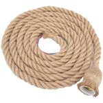 Support de lampe de plafond en corde de chanvre vintage 3m e27, porte - ampoule de lampe suspendue 85 ...