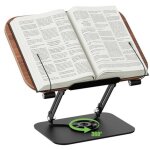 Support de lecture en bois, support rotatif � 360� pour livres de cuisine avec pinces lat�rales, id�al ...