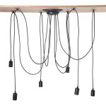 Support de lumire suspendu de style vintage industriel  6 ttes, luminaires de suspension pour plafonnier ...