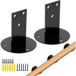 Supports de main courante noir 2 pices, fixation robuste pour rampe d'escalier et balustrades, idal ...