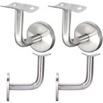Support de main courante, support de rampe d'escalier en acier inoxydable, fixe courb� 60 x 60 mm (4 ...