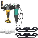 Support pour meuleuse d'angle : lot de 2 supports / organisateurs avec crochet pour c�ble, fixation murale, ...