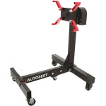 Support moteur pliant avec poulie 680 kg - pivotant et rotatif 360� - 2 roulettes fixes 2 pivotantes ...