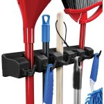 Support mural pour balai et serpillire ? organiseur de rangement pour garage avec 5 emplacements, 6 ...
