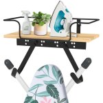 Support mural pour planche � repasser avec grand panier de rangement et crochets solides ? support de ...