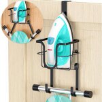 Support mural pour planche � repasser / support de planche � repasser sur porte, support de fer en acier ...