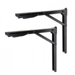 Support mural pliant - lot de 2 supports pour table murale - equerre