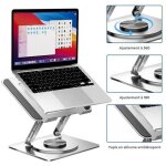 Support d'ordinateur pliable portable, r�glable � 180�, avec rotation � 360 degr�s, compatible avec les ...