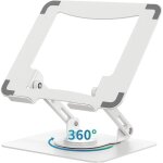 Support pour ordinateur portable avec base pivotante � 360�, �l�vateur de bureau, support pliable (10 ...