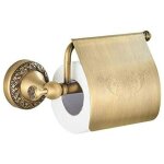 Support de papier toilette avec couvercle en laiton retro porte - rouleau murale