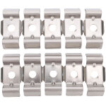 Supports papillon pour cl�tures double barre fixation �crous de serrage plaque m�tallique