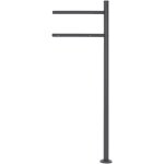 Support pi�destal pour bo�te aux lettres anthracite en acier inoxydable rev�tu par poudre rond hauteur ...