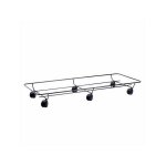 Support de plante � roulettes rectangulaire noir 56x28 buzzi