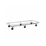Support de plante � roulettes rectangulaire noir 94x37 buzzi