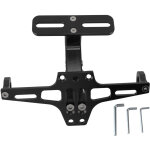 Support de plaque d'immatriculation moto en alliage d'aluminium cnc, universel et r�glable, noir