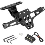 Support de plaque moto, universel porte plaque immatriculation, avec lumi�re sous licence, support de ...