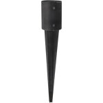 Support de poteau rond noir avec pointe �10, 1 x 75 cm - par pi�ce