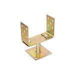 Support de poteau en u 0 - 160 mm douille r�glable base de poteau avec �crou pied de poteau � visser ...
