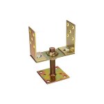 Support de poteau en u 130 - 160 mm douille r�glable base de poteau avec �crou pied de poteau � visser ...